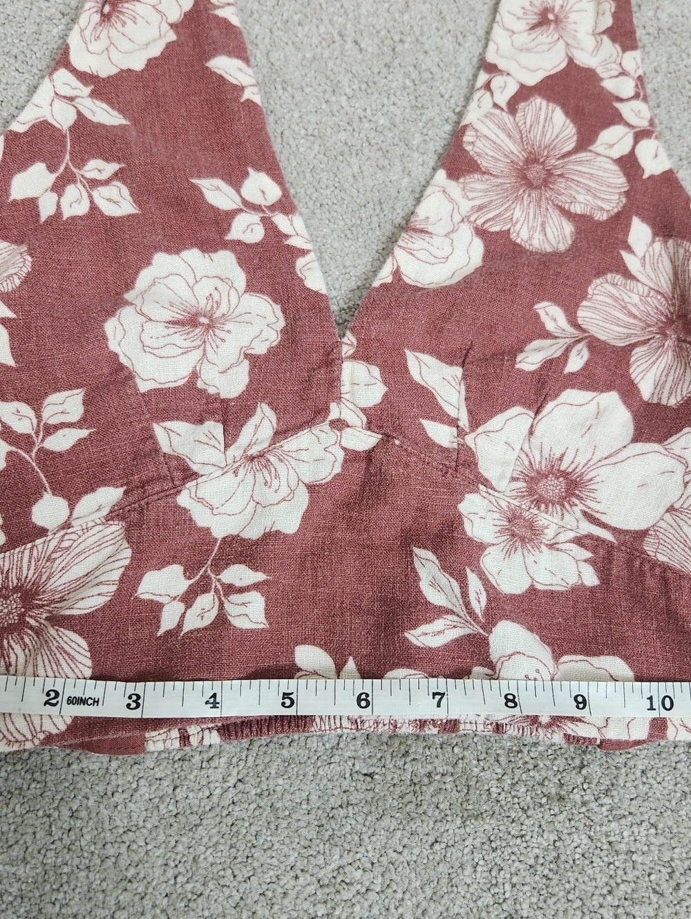 Abercrombie And Fitch Cotton Halter Top Tropical Size XS Smocked Beach Resort - Picture 6 of 9